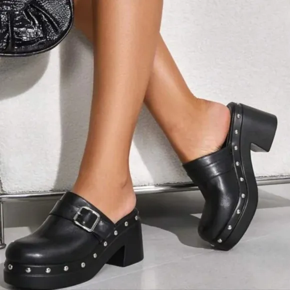 Dolce Vita Yevan Buckled Studded Platform Clogs