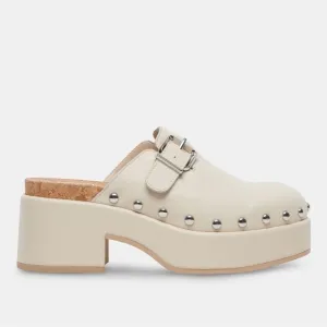Dolce Vita Yevan platform studded leather clogs mule ivory size 8.5