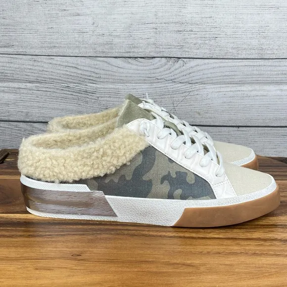 Dolce Vita Zeta Plush Mule Camo Slip On Canvas Shoe Women’s Sneaker Size 7