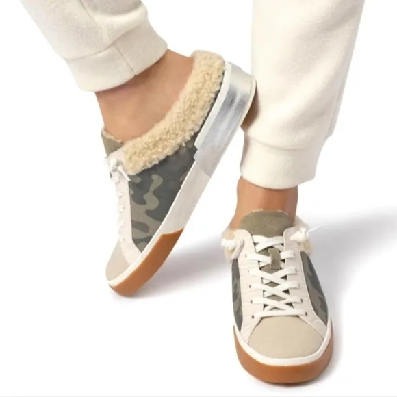 Dolce Vita Zeta Plush Mule Camo Slip On Canvas Shoe Women’s Sneaker Size 7