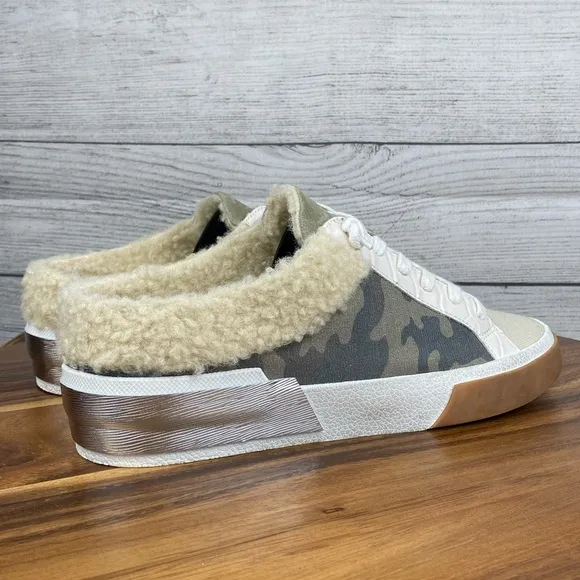 Dolce Vita Zeta Plush Mule Camo Slip On Canvas Shoe Women’s Sneaker Size 7