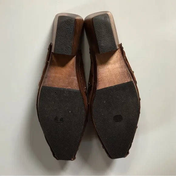 Donald J. Pliner • 8 • Western Couture Collection Suede Wooden Mule Clog