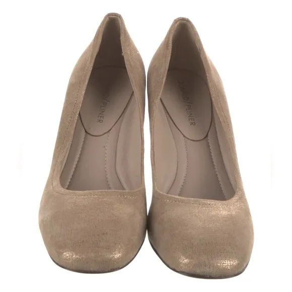 Donald J. Pliner Gold Classic Block Heel Flats