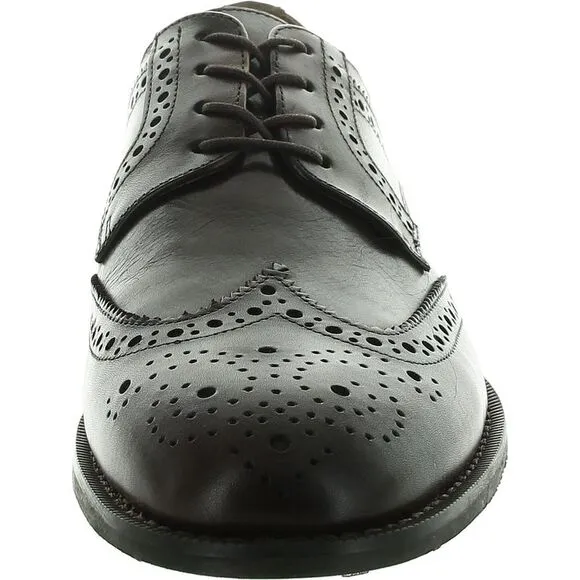 Donald J. Pliner Mens Brown Perforated Leather Oxfords New