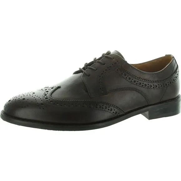 Donald J. Pliner Mens Brown Perforated Leather Oxfords New