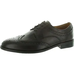 Donald J. Pliner Mens Brown Perforated Leather Oxfords New
