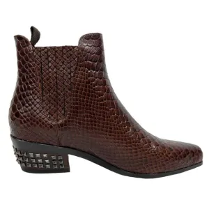 Donald J Pliner Milann Studded Heel Vintage Python Leather Booties - Size 7.5