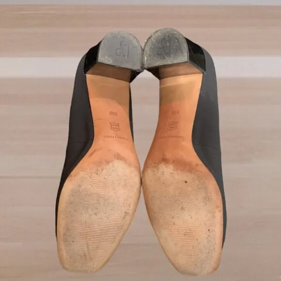 Donald Pliner Corin Black Crepe Block Heel Pumps Size 11