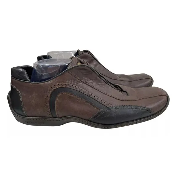 Donald Pliner Elliot Men's Brown Leather Sneaker Lace Up  Sz 12