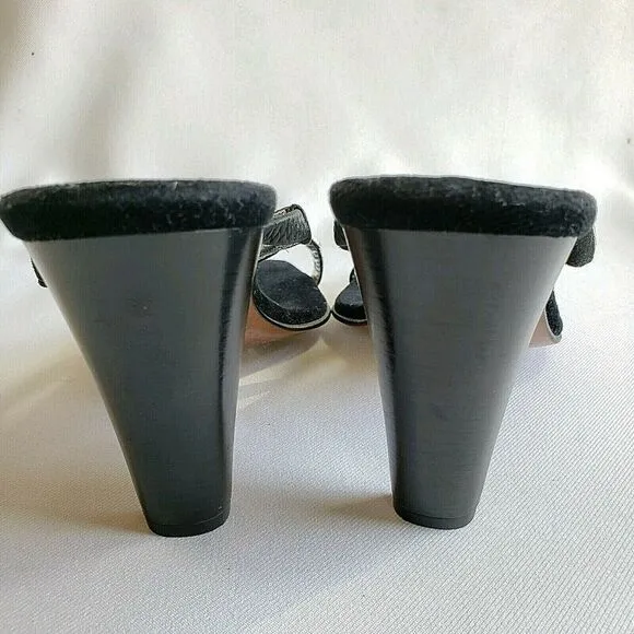 Donald Pliner Velvet Toe Ring Rhinestones Heels