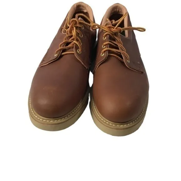 DOUBLE H Vintage Brown Leather Work Wedge Oxfords 8.5 EE