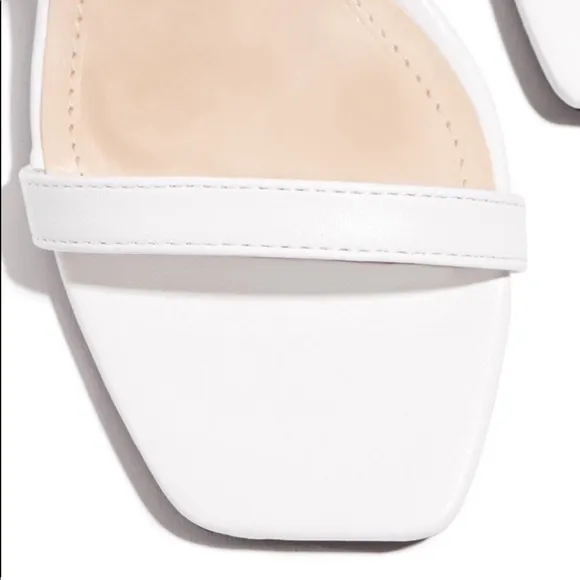 Double Strap Band Block Chunky Heels