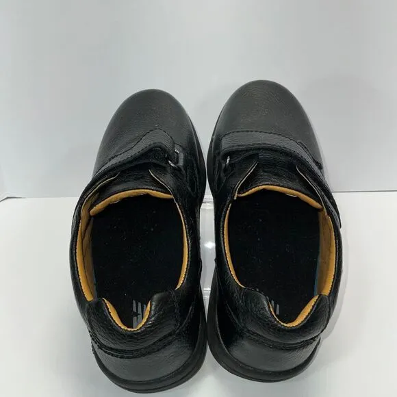 Dr. Comfort Shoes Black Leather Hook &amp; Loop‎ Closure Orthopedic 9 Wide