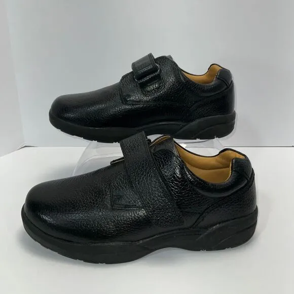 Dr. Comfort Shoes Black Leather Hook &amp; Loop‎ Closure Orthopedic 9 Wide