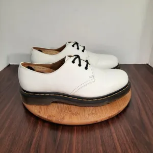 Dr Doc Martens 1461 Mens Size 10 Shoes Smooth White Leather Oxfords Sneakers