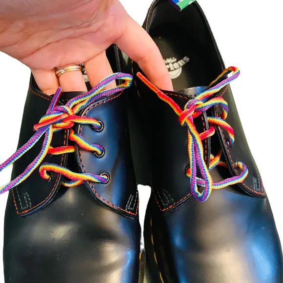 Dr Doc Martens PRIDE 1461 3 Eye Smooth Leather Oxford Shoe US M 9, L 10