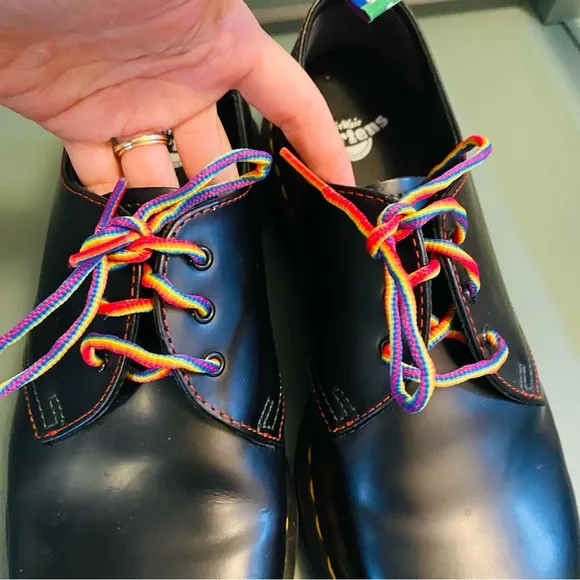 Dr Doc Martens PRIDE 1461 3 Eye Smooth Leather Oxford Shoe US M 9, L 10