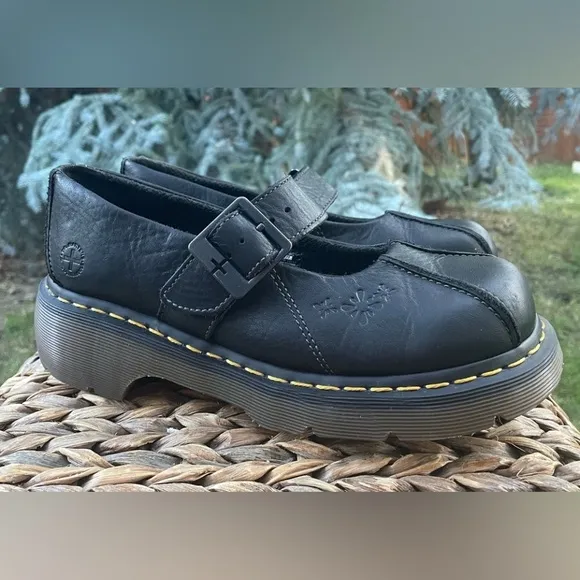 Dr Martens 12277 Embossed Flower Daisy Splat Chunky Y2K Mary Jane Oxfords Size 8