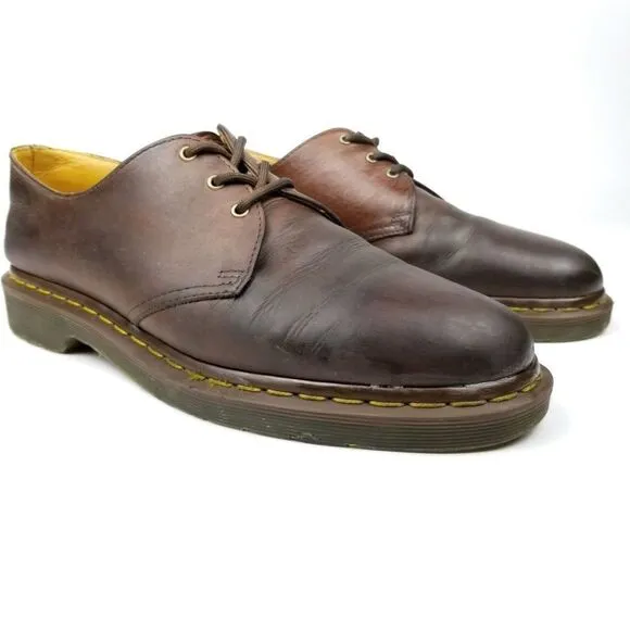 Dr. Martens 1461 Cognac Ombre Patina Oiled Leather Oxfords 10 Vintage Old Money
