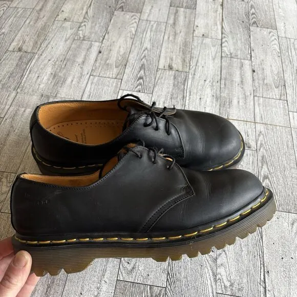 Dr Martens 1461 Oxfords W9/M8 Black Leather Made In England Grunge vintage