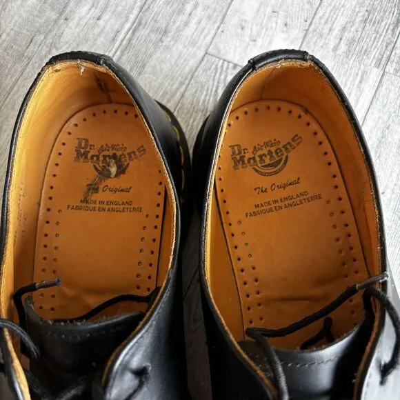 Dr Martens 1461 Oxfords W9/M8 Black Leather Made In England Grunge vintage