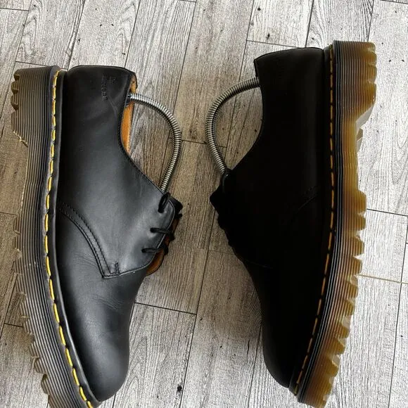 Dr Martens 1461 Oxfords W9/M8 Black Leather Made In England Grunge vintage