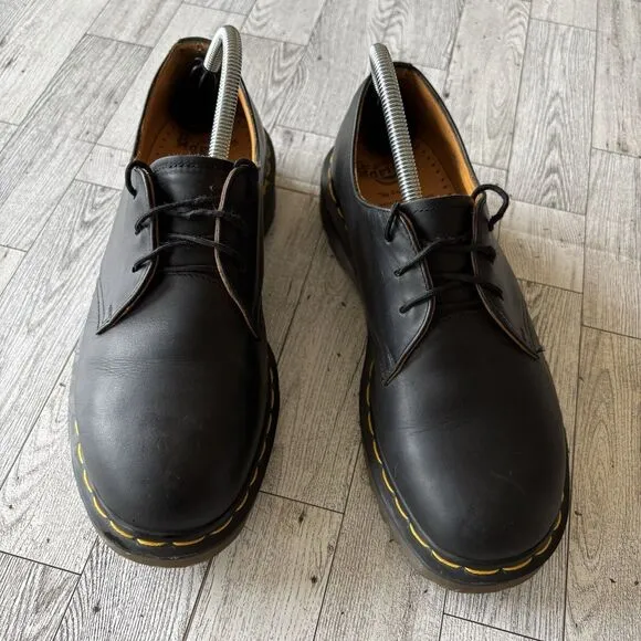 Dr Martens 1461 Oxfords W9/M8 Black Leather Made In England Grunge vintage