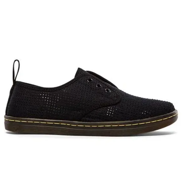 DR. MARTENS 3-Eye Ade Elastic Slip On in Black Mens Sz 12 Grunge 90s Rare Style!