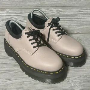 Dr. Martens 8053 Quad Beige Unisex Men's 8 Wmns 9 Platform Leather Oxfords Shoes