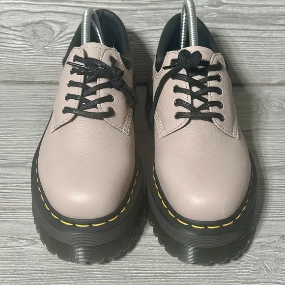 Dr. Martens 8053 Quad Beige Unisex Men's 8 Wmns 9 Platform Leather Oxfords Shoes