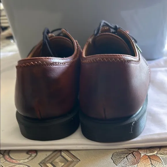 Dr. Martens Brown Oxfords with Polished Leather Finish