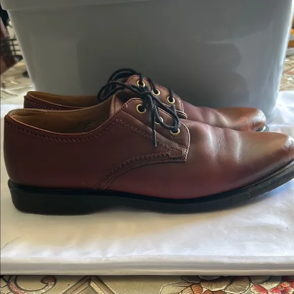 Dr. Martens Brown Oxfords with Polished Leather Finish