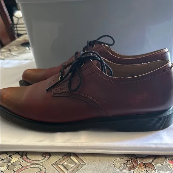 Dr. Martens Brown Oxfords with Polished Leather Finish