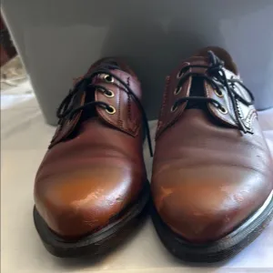Dr. Martens Brown Oxfords with Polished Leather Finish