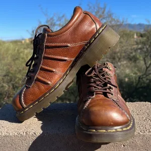 Dr. Martens Caramel Brown Chunky 6 Eye Lace Up Vintage Oxfords