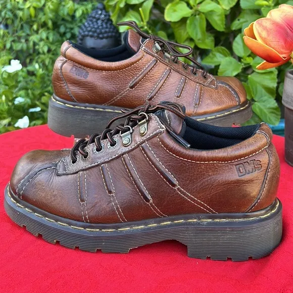 Dr. Martens Caramel Brown Chunky 6 Eye Lace Up Vintage Oxfords
