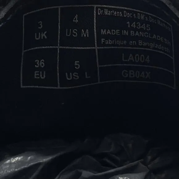 Dr. Martens Doc Mono Derby Smooth Leather Black 14345 Womens Size 5 Oxfords