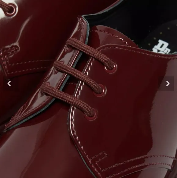 Dr. Martens England oxford mono oxblood red patent leather 1461 3-eye women's 8