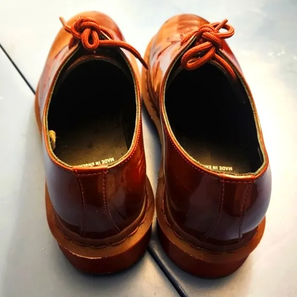Dr. Martens England oxford mono oxblood red patent leather 1461 3-eye women's 8