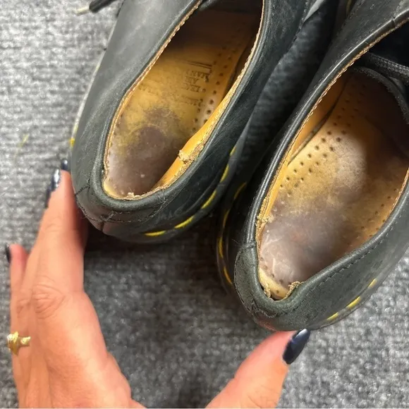 DR MARTENS Kids MADE IN ENGLAND Black Leather Lace Up Oxfords size: 1