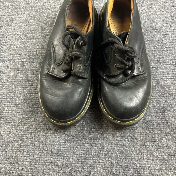 DR MARTENS Kids MADE IN ENGLAND Black Leather Lace Up Oxfords size: 1