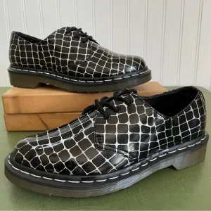 Dr Martens LTD EDT Geometric/Reptile Print in Black &amp; Silver #10084