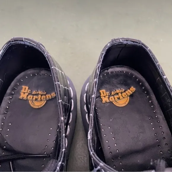Dr Martens LTD EDT Geometric/Reptile Print in Black &amp; Silver #10084