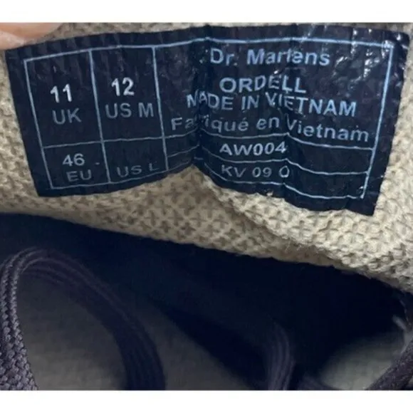 Dr. Martens Men's Ordell Brown Leather Casual Lace Up Oxfords Size 12M