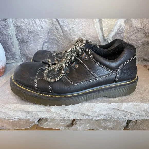 Dr. Martens Men’s Oxford Lace Up Lug Sole Black Leather Shoes Boots Y2K 90s 8A79