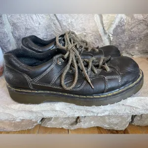 Dr. Martens Men’s Oxford Lace Up Lug Sole Black Leather Shoes Boots Y2K 90s 8A79