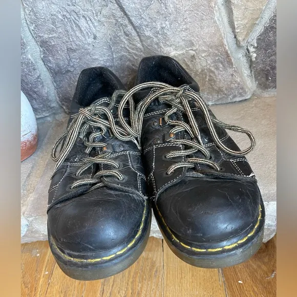 Dr. Martens Men’s Oxford Lace Up Lug Sole Black Leather Shoes Boots Y2K 90s 8A79