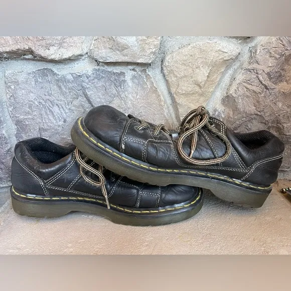 Dr. Martens Men’s Oxford Lace Up Lug Sole Black Leather Shoes Boots Y2K 90s 8A79