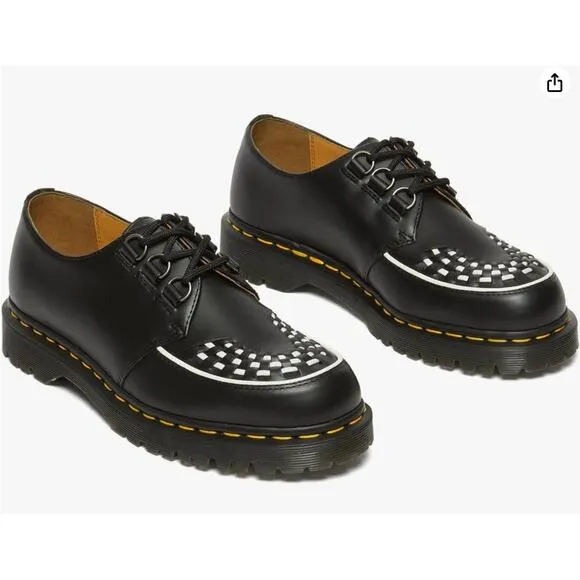 Dr. Martens Ramsey New Leather Creepers  Platform Oxfords BLACK  Women 10