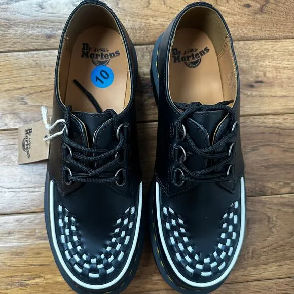 Dr. Martens Ramsey New Leather Creepers  Platform Oxfords BLACK  Women 10